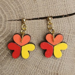 BO trèfles coeurs _ rouge, orange et jaune