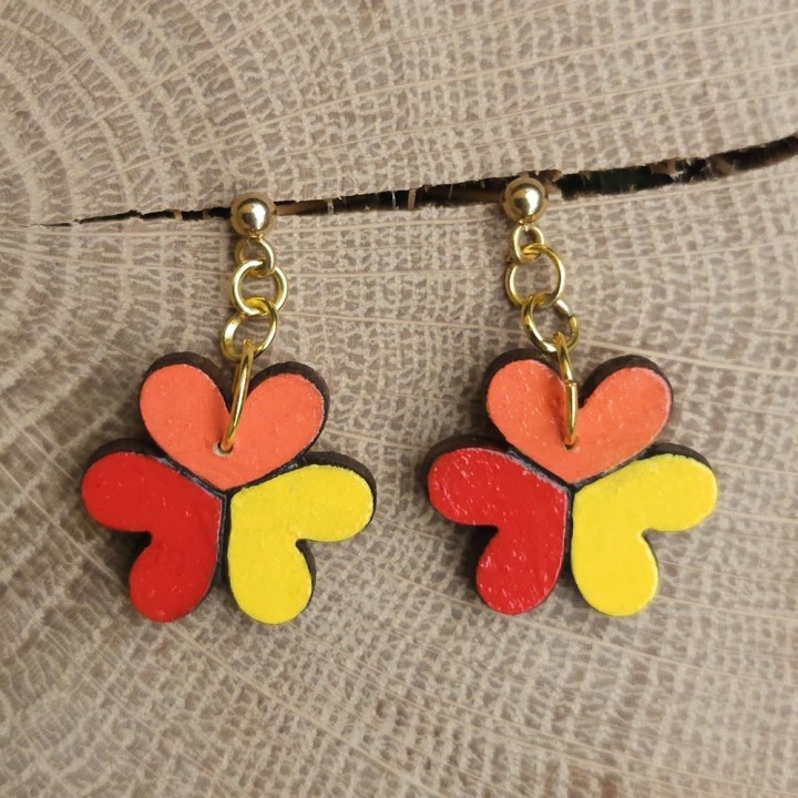 BO trèfles coeurs _ rouge, orange et jaune