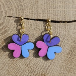 BO trèfles coeurs _ violet, mauve et rose