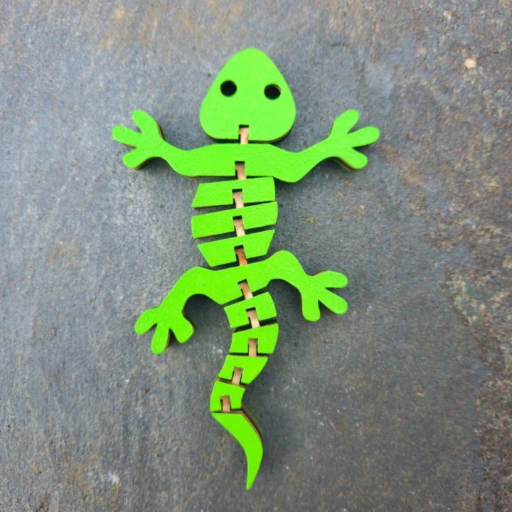 Lézard articulé _ vert clair _ version 1
