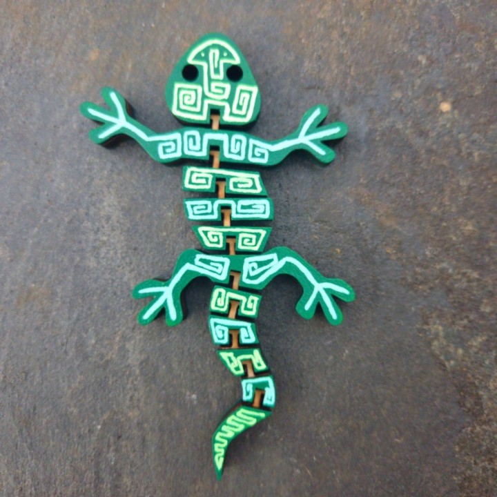 Lézard articulé _ vert foncé _ version 1