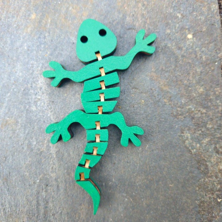Lézard articulé _ vert foncé _ version 1