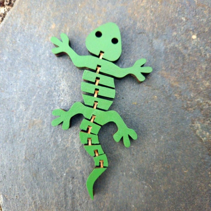 Lézard articulé _ vert olive