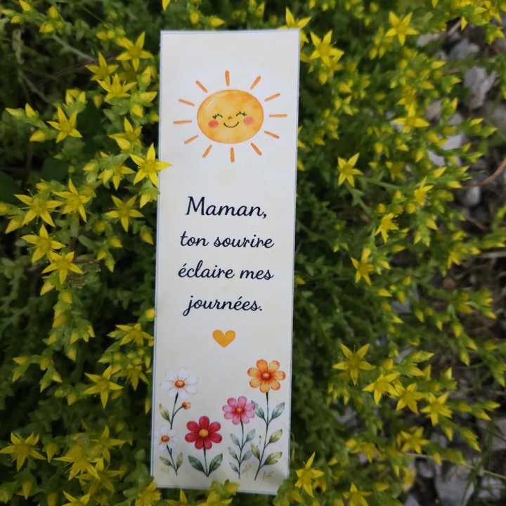 Marque-page maman _ « Maman, ton sourire éclaire mes journées »