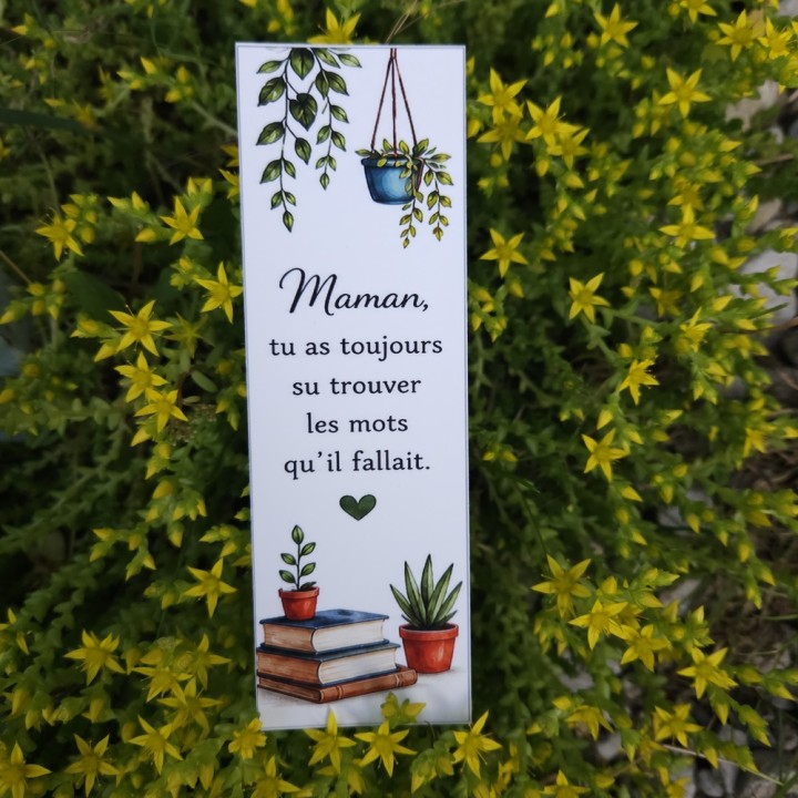Marque-page maman _ « Maman, tu as toujours su trouver les mots qu'il fallait »