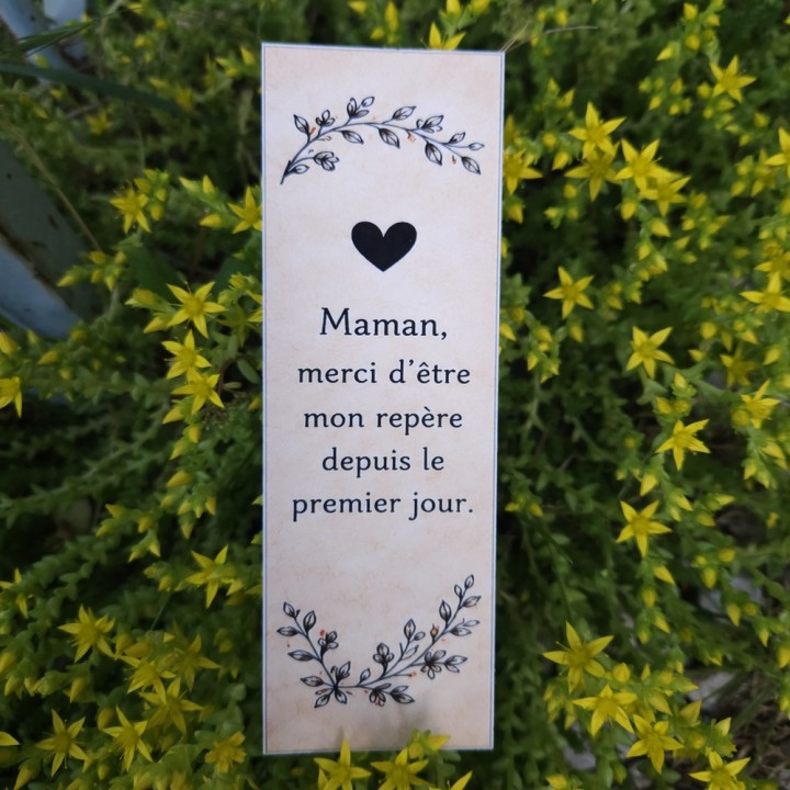 Marque-page maman _ « Maman, merci d'être mon repère depuis le premier jour »