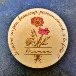 Magnet « Je t'aime un peu, beaucoup, passionnément, à la folie ! Maman » (var. 2)