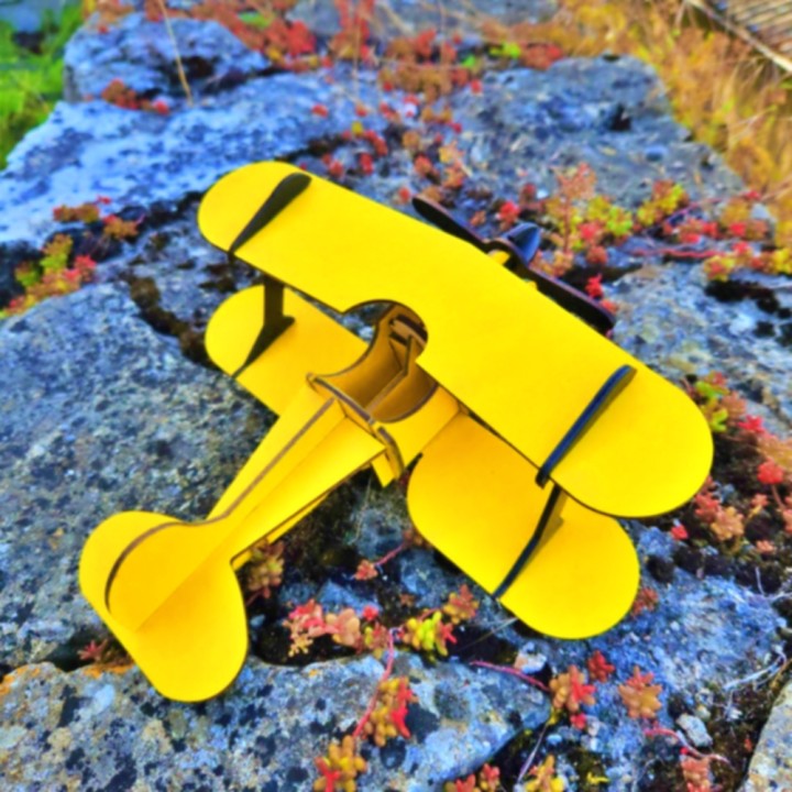Avion biplan en bois à monter