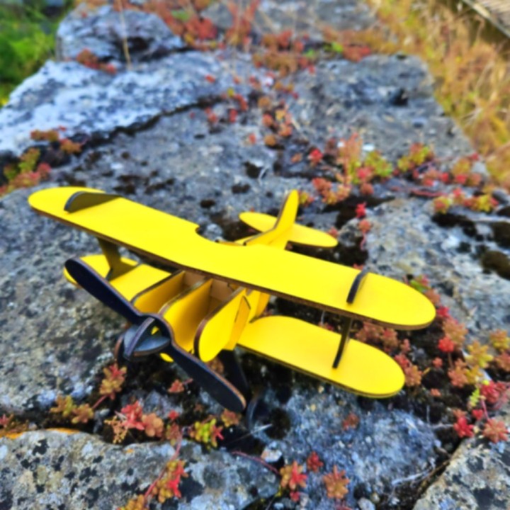 Avion biplan en bois à monter