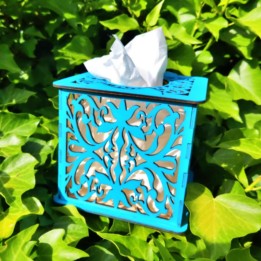 Boîte à mouchoirs ajourée _ turquoise