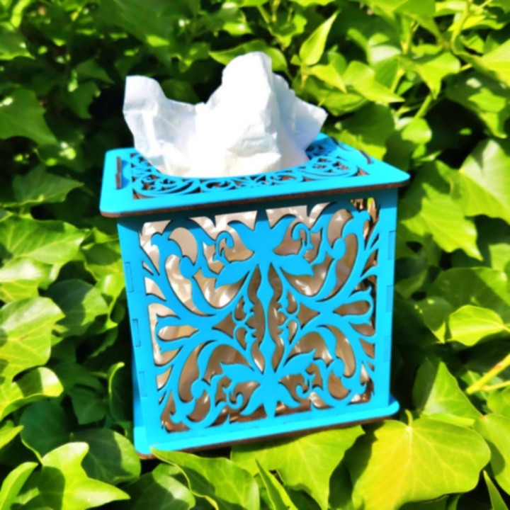 Boîte à mouchoirs ajourée _ turquoise