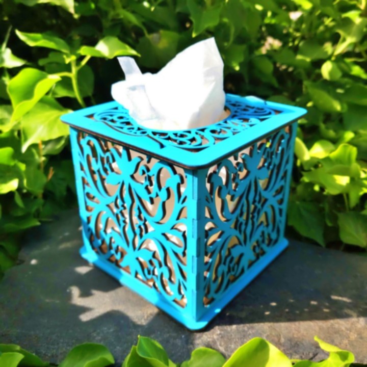 Boîte à mouchoirs ajourée _ turquoise
