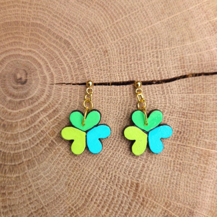 BO trèfles coeurs _ bleu et vert
