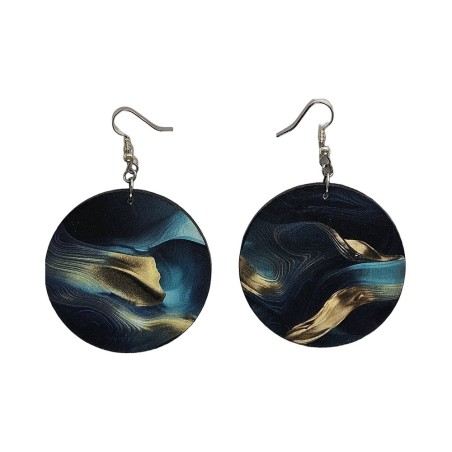 BO Rondes 5cm - Bleus et ocre