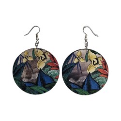 BO Rondes 5cm - Fleurs tropicales (alpinia, vanille) et de feuilles