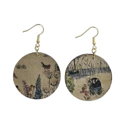 BO Rondes 4cm - Dessins de nature (animaux et fleurs en campagne)