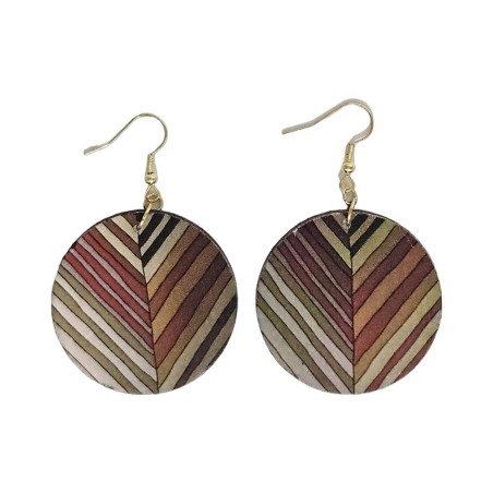 BO Rondes 4cm - Traits en épis multicolores