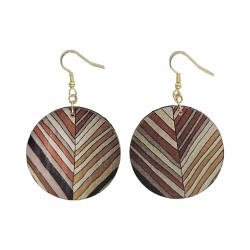 BO Rondes 4cm - Traits en épis multicolores