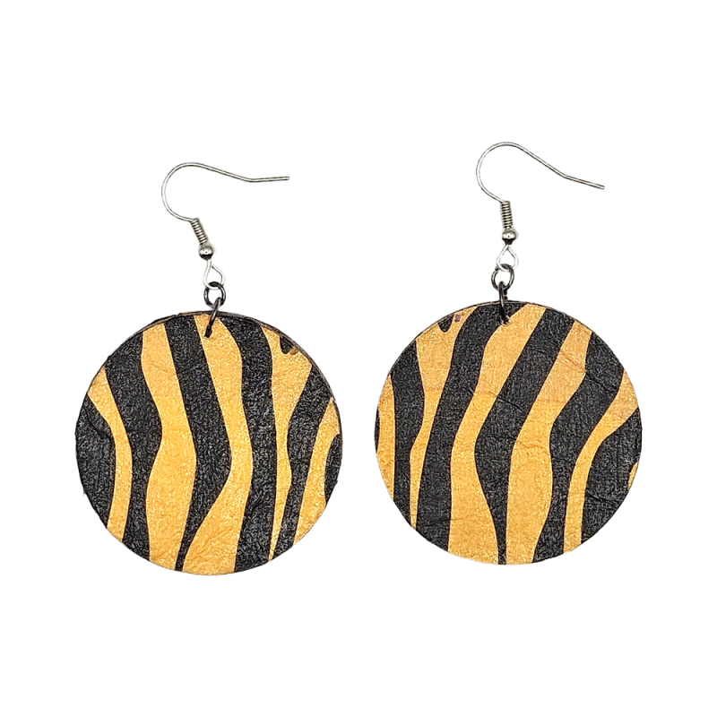 BO Rondes 4cm - Orange et noir (var. 3)