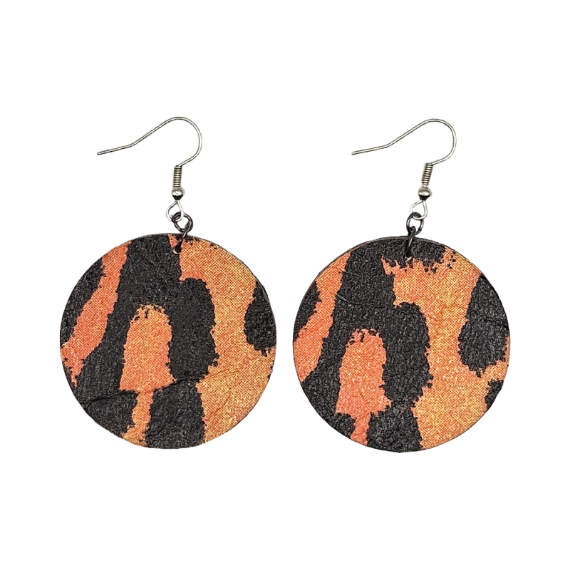 BO Rondes 4cm - Orange et noir (var. 2)