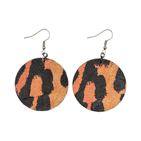 BO Rondes 4cm - Orange et noir (var. 2)