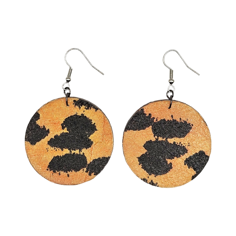 BO Rondes 4cm - Orange et noir (var. 1)