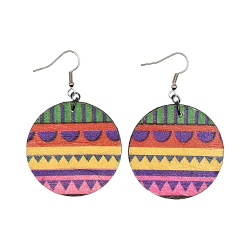 BO Rondes 4cm - Violet, rose, orange et jaune (var. 2)