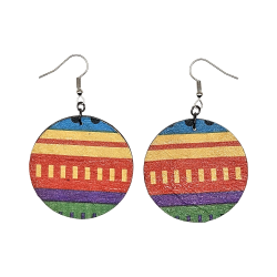 BO Rondes 4cm - Violet, rose, orange et jaune (var. 1)