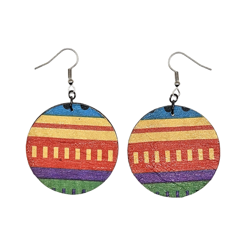 BO Rondes 4cm - Violet, rose, orange et jaune (var. 1)