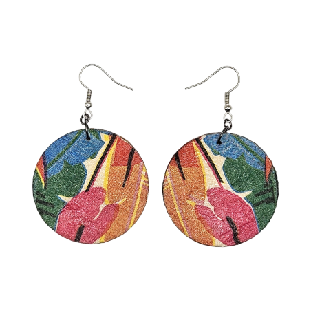 BO Rondes 4cm - Feuilles et de fleurs