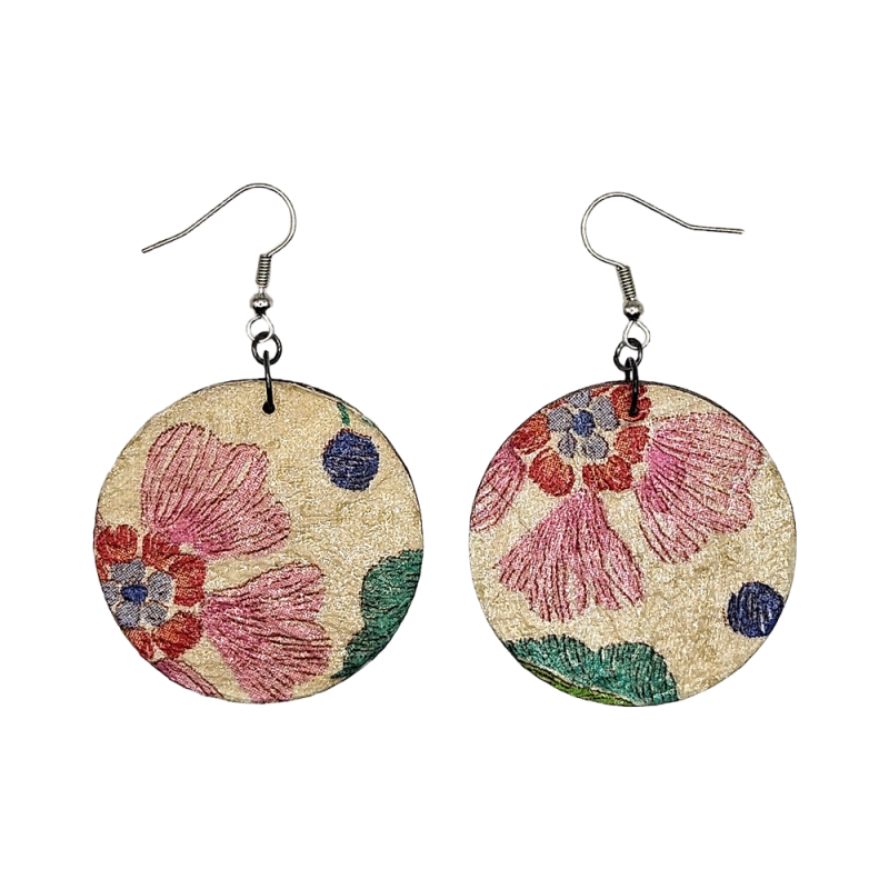 BO Rondes 4cm - Fleurs et de feuilles