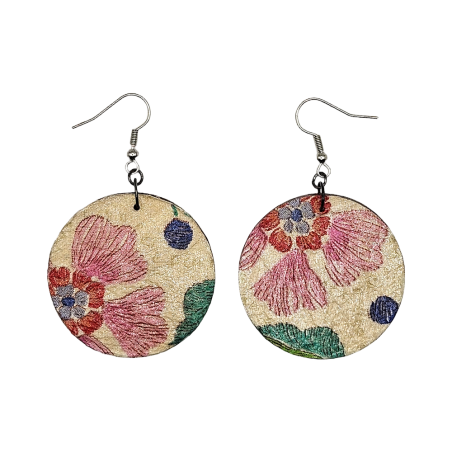 BO Rondes 4cm - Fleurs et de feuilles