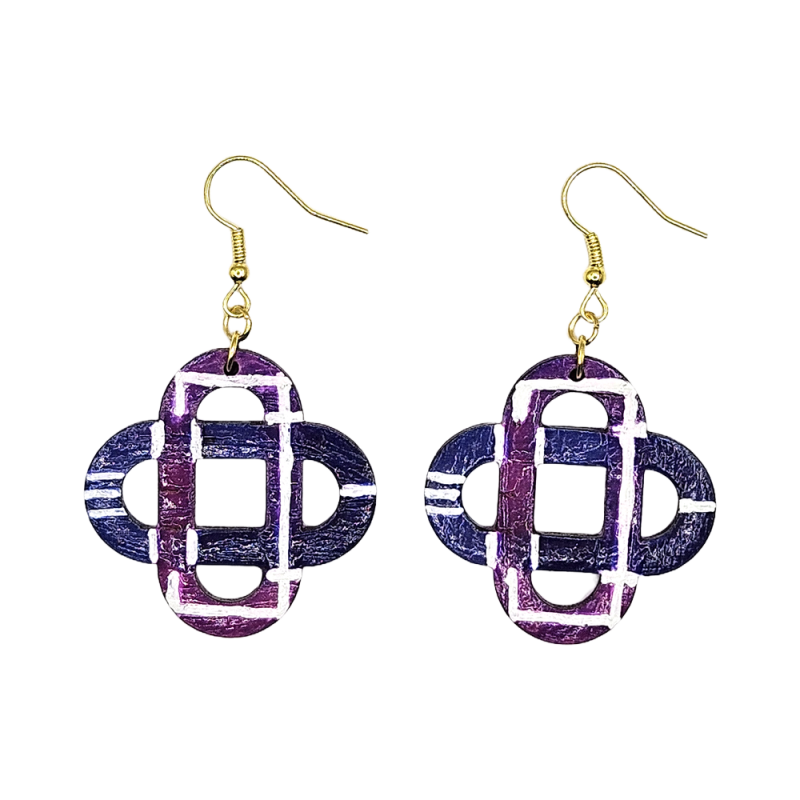 BO Fantaisie 3,5cm - Violet, bleu foncé, blanc et rose