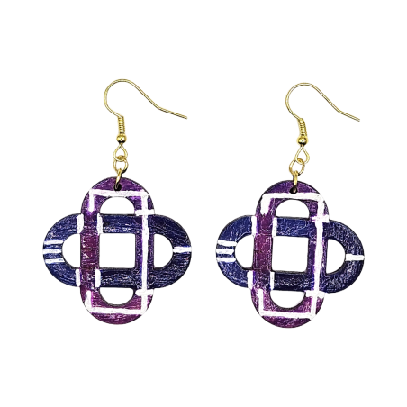 BO Fantaisie 3,5cm - Violet, bleu foncé, blanc et rose