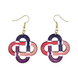 BO Fantaisie 3,5cm - Violet, bleu foncé, blanc et rose