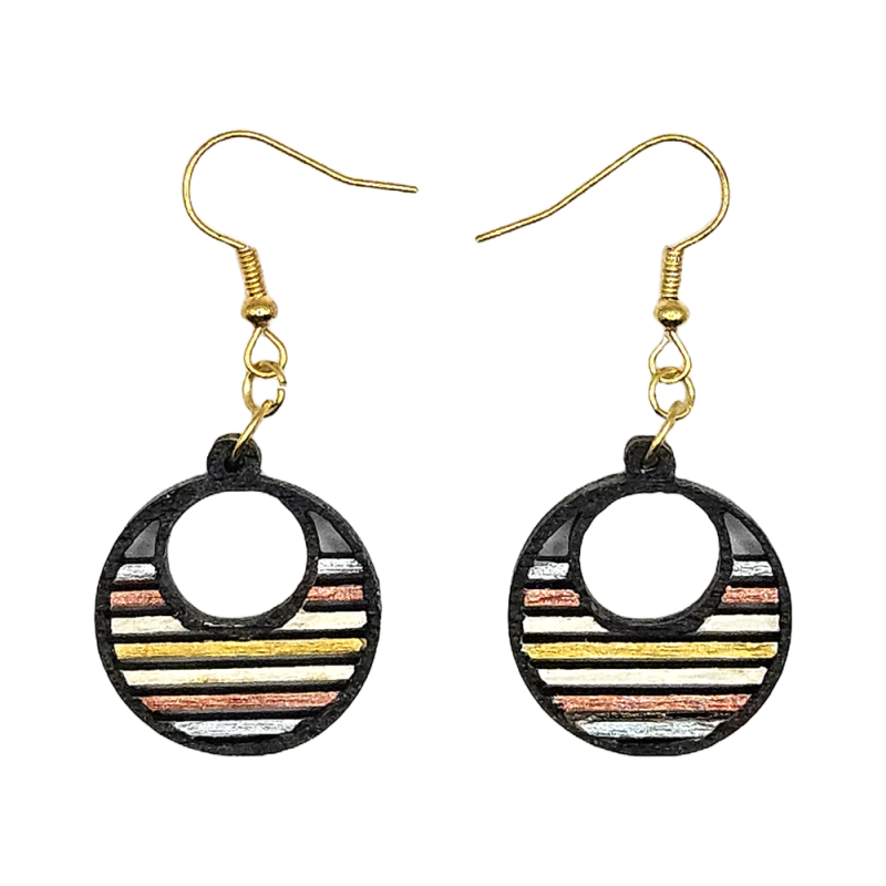 BO Rondes 2,2cm - Noir, argenté, doré, bronze et blanc