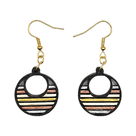 BO Rondes 2,2cm - Noir, argenté, doré, bronze et blanc