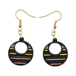 BO Rondes 2,2cm - Noir, argenté, doré, bronze et blanc