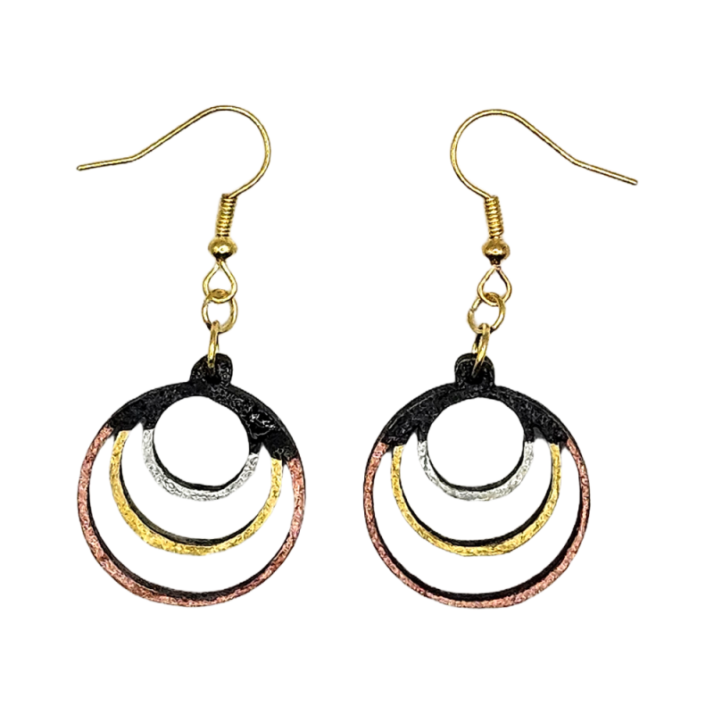 BO Rondes 2,2cm - Noir, argenté, doré et bronze