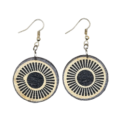 BO Rondes 3,2cm - "soleil bleu" avec une face peinte