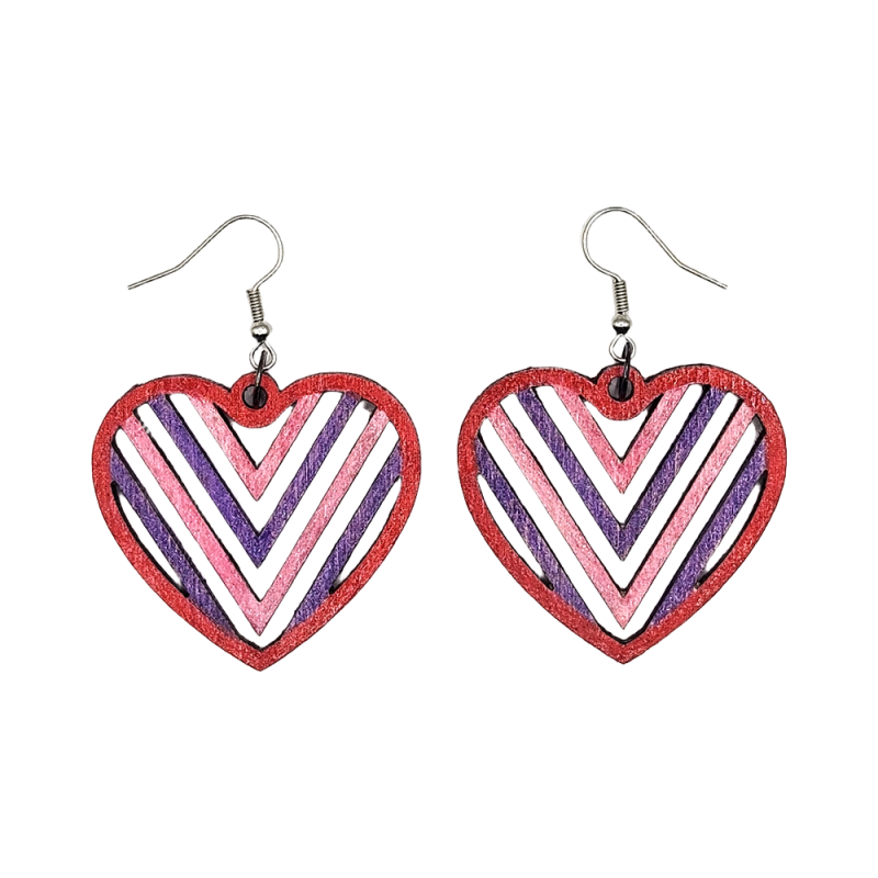 BO Rect. 4x3,7cm - Rose, violet et rouge
