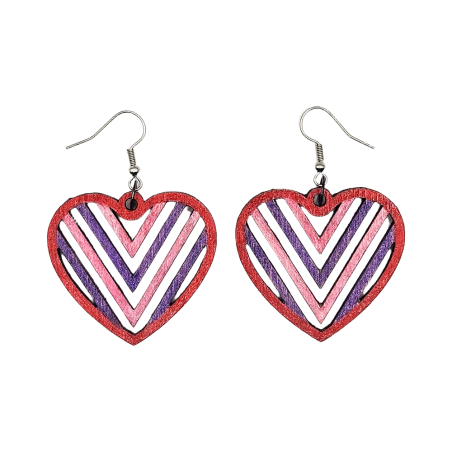 BO Rect. 4x3,7cm - Rose, violet et rouge
