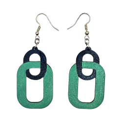 BO Fantaisie 4,4cm - Vert et bleu foncé