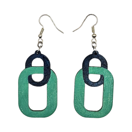 BO Fantaisie 4,4cm - Vert et bleu foncé