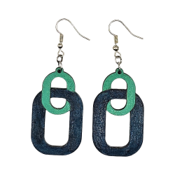 BO Fantaisie 4,4cm - Vert et bleu foncé