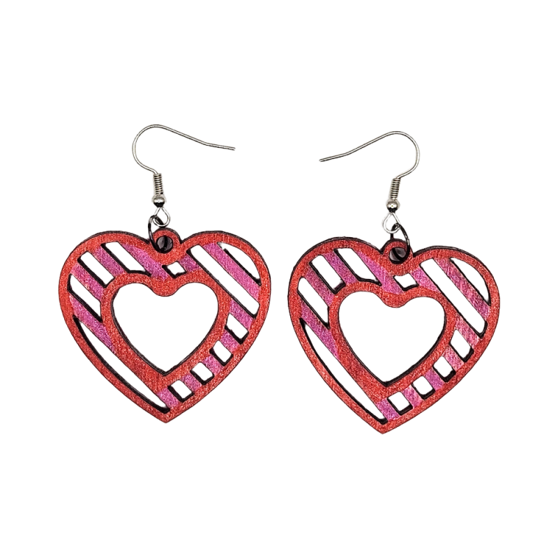 BO Rect. 4x3,7cm - Rose et rouge (var. 3)