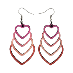 BO Rect. 5,2x3,2cm - Rose et rouge