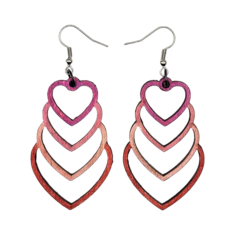 BO Rect. 5,2x3,2cm - Rose et rouge