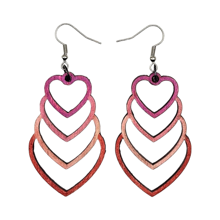 BO Rect. 5,2x3,2cm - Rose et rouge