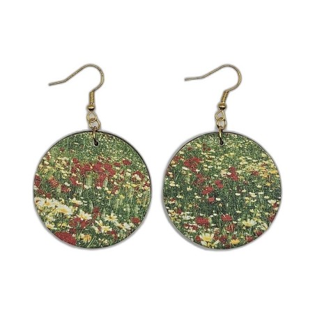 BO Rondes 4cm - Champs de coquelicots et de marguerites